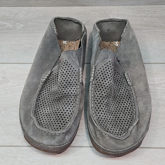 Olukai Men\'s Moloa Kohana Leather Gray Loafers Slip On Shoes Sz 11.5 main image 12